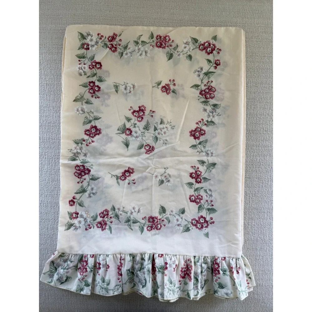 Vtg Set of 4 VTG Springmaid Spring Blossom Floral Ruffle Standard Pillowcases